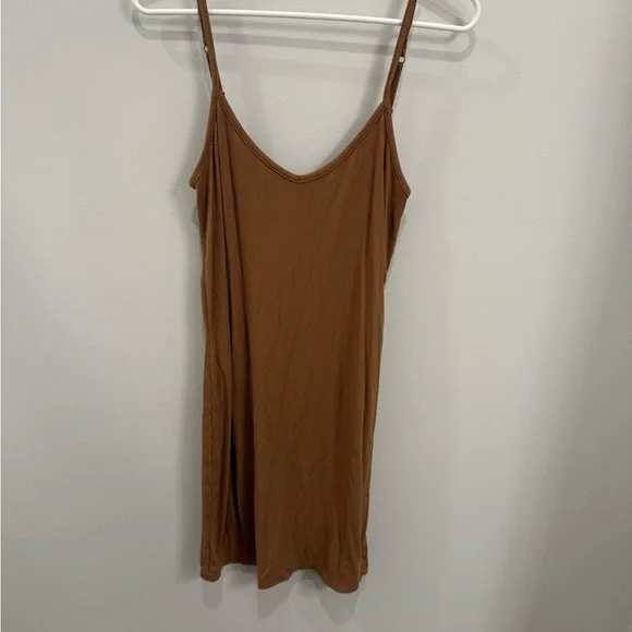 stars above | Dresses | Stars Above Brown Tan Sleeveless Fitted Camisole  Dress | Poshmark